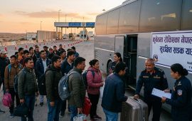 कुवेत ट्रान्जिटमा रोकिएका ६९ नेपाली सडकमार्ग हुँदै गन्तव्यतर्फ प्रस्थान