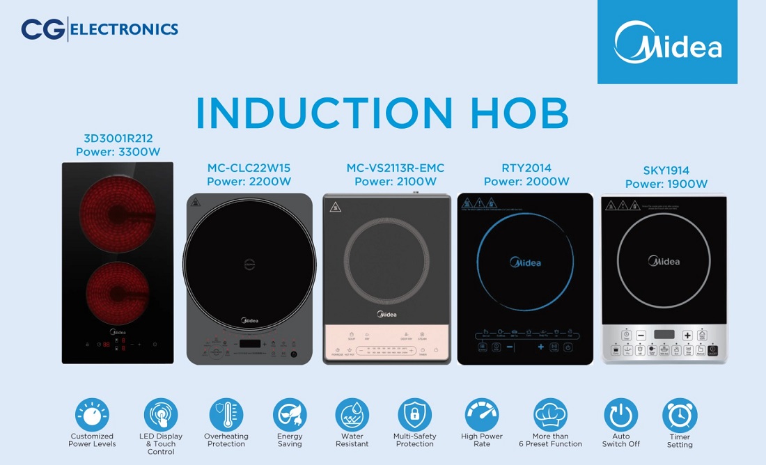 माइडियाका पाँच मोडलका इन्डक्सन हब नेपाली बजारमा