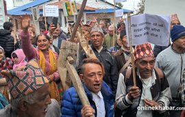 किसानको नारा : गाउँमा बाँदर भरियो, जनता भोकै परियो (तस्वीरहरू)