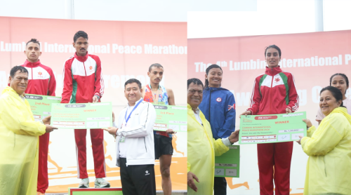 आर्मीका विनोद र पूर्णलक्ष्मीलाई लुम्बिनी अन्तर्राष्ट्रिय पिस म्याराथनको उपाधि