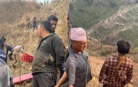 रामेछापमा निर्वाचनमा खटिएका कर्मचारी चढेको गाडी भीरबाट खस्यो