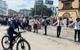 परीक्षा स्थगितको विरोधमा वीरगञ्जमा विद्यार्थीको प्रदर्शन