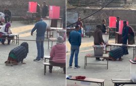 घिस्रिँदै भोट हाल्न गएकी आमाप्रति सहानुभूति, ‘पाप लाग्छ नेतालाई, जनताको मर्म नबुझे’