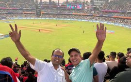 टी-२० विश्वकपको विराट उत्सवमा वानखेडेको दर्शकदीर्घाबाट