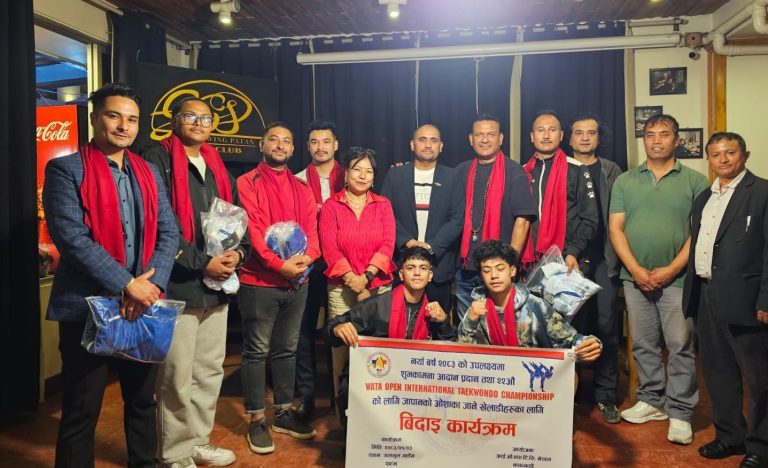 तीन अन्तर्राष्ट्रिय तेक्वान्दो प्रतियोगिता खेल्ने टोलीको बिदाइ