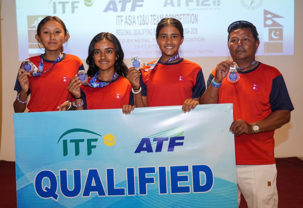 आईटीएफ एसिया १२ एन्ड अन्डर टेनिस : नेपालको गर्ल्स टिम दोस्रो हुँदै एसियाली फाइनलमा छनोट
