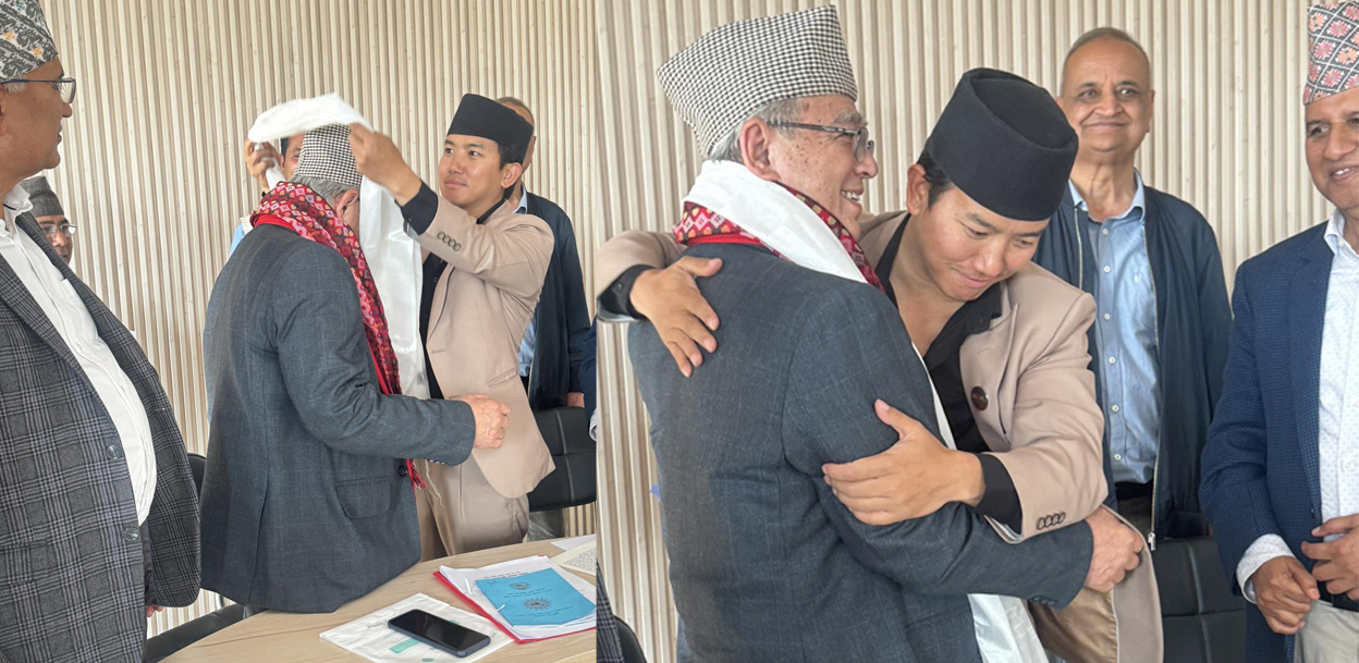 बादल निर्विरोध एमाले दलको नेता, सुहाङले लगाइदिए खादा