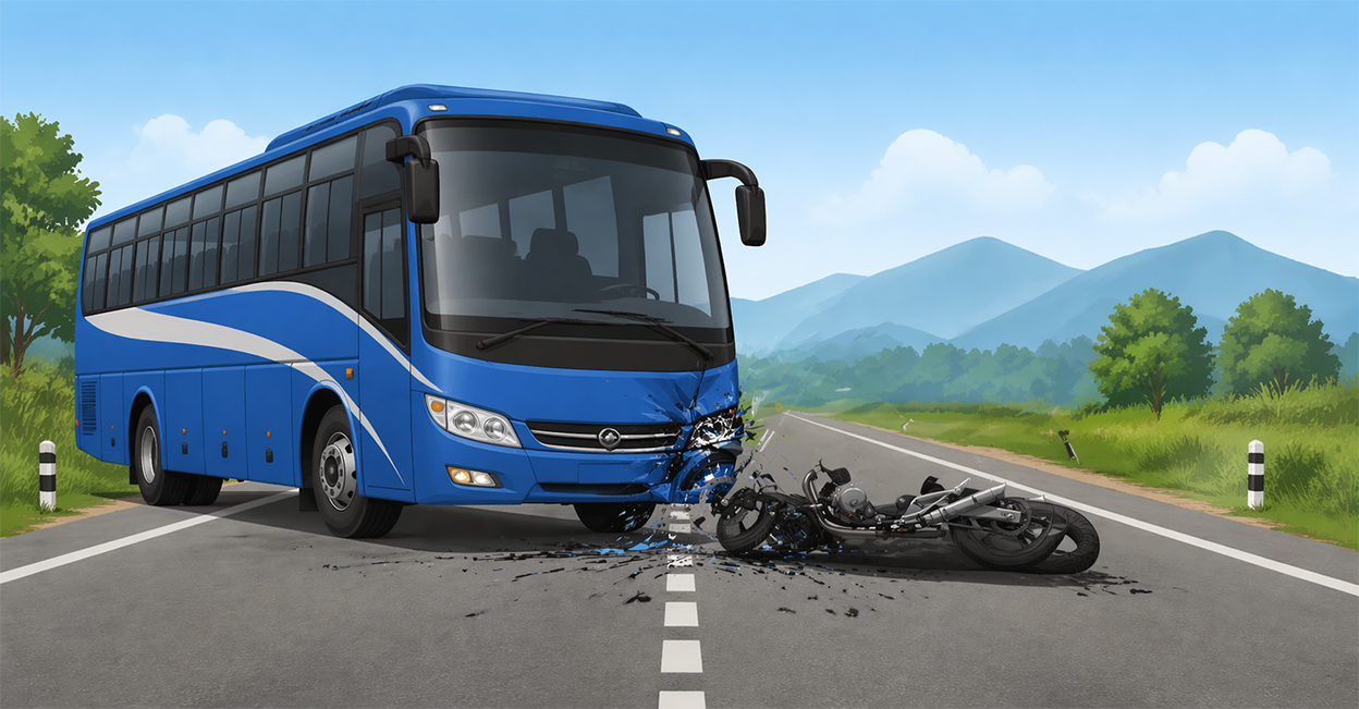 उदयपुरमा बसको ठक्करबाट एकजनाको मृत्यु