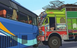 म्याग्दीमा बस र ट्रक ठोक्किँदा १५ जना भारतीय तीर्थयात्री घाइते