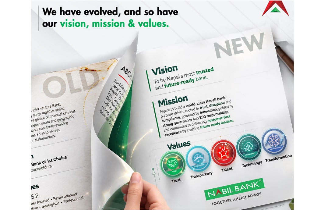 नयाँ उद्देश्य, लक्ष्य र मूल्यमान्यताका साथ अघि बढ्दै नबिल बैंक
