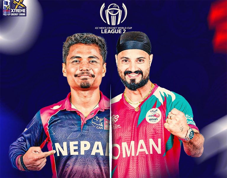 लिग–२ : ओमनविरुद्ध टस हारेर पहिला फिल्डिङ गर्दै नेपाल