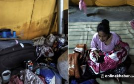 सुकुमवासी बसिरहेको आश्रममा पानी पस्यो