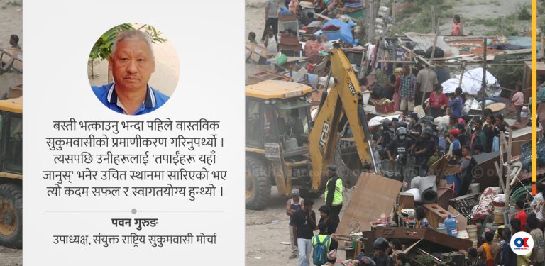 ‘बस्ती खाली गर्दा मानवीय व्यवहार भएन, संविधान र कानुन अनुसार व्यवस्थापन होस्’