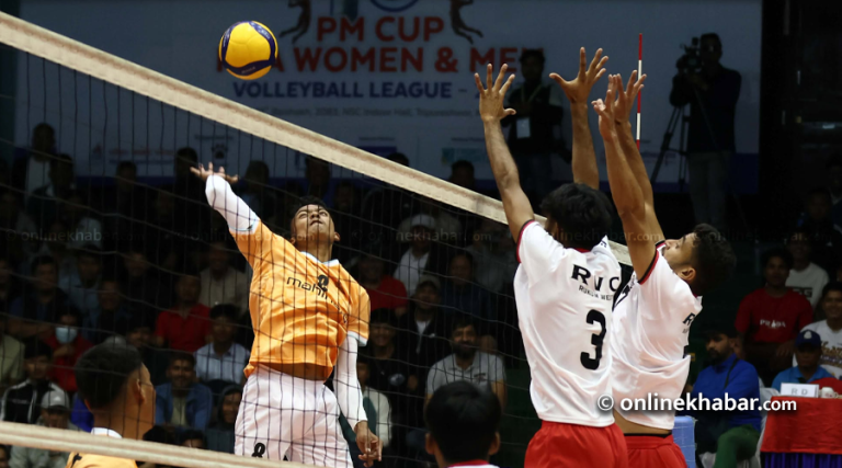 दशौँ पीएम कप एनभीए लिग : पुरुषतर्फ पुलिस र आर्मी विजयी, रुकुमसँग हार्‍यो एपीएफ