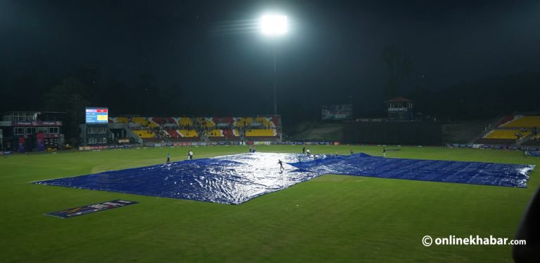 वर्षाका कारण रोकियो नेपाल र यूएईबीचको खेल