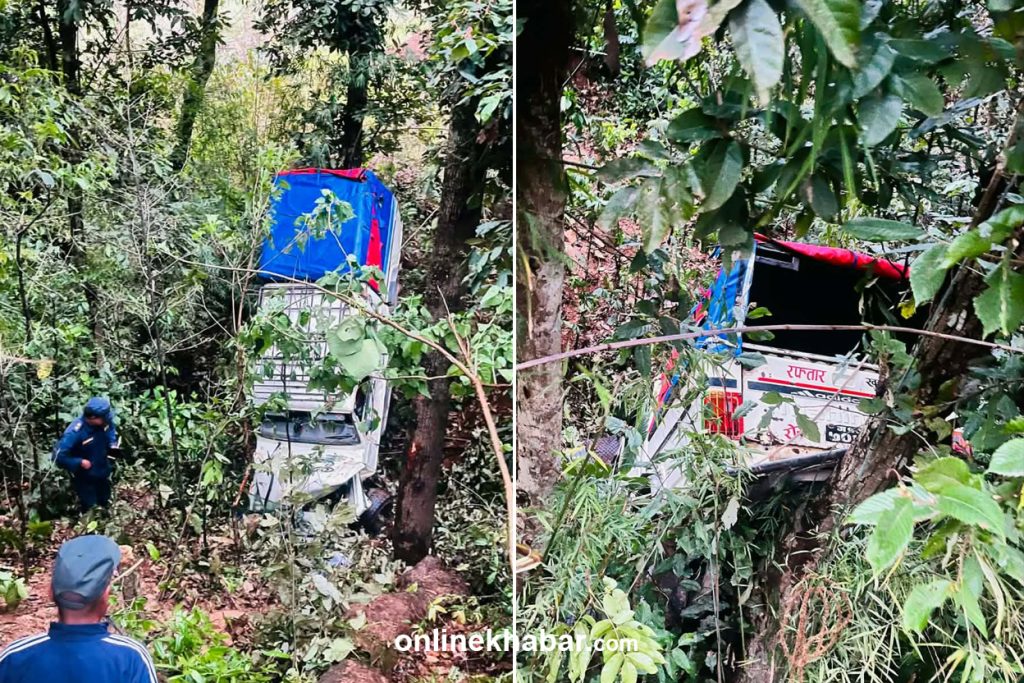 स्याङ्जामा जिप दुर्घटना हुँदा ११ जना घाइते