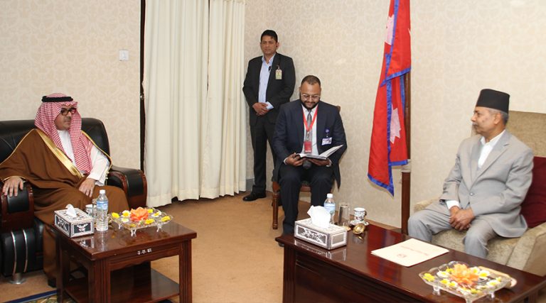 उपराष्ट्रपतिसँग साउदी अरेबियाका राजदूतको शिष्टाचार भेट
