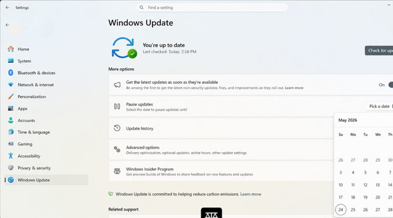 विन्डोज ११ मा ठूलो सुधार: अब विन्डोज अपडेटलाई चाहेजति समय रोक्न सकिने