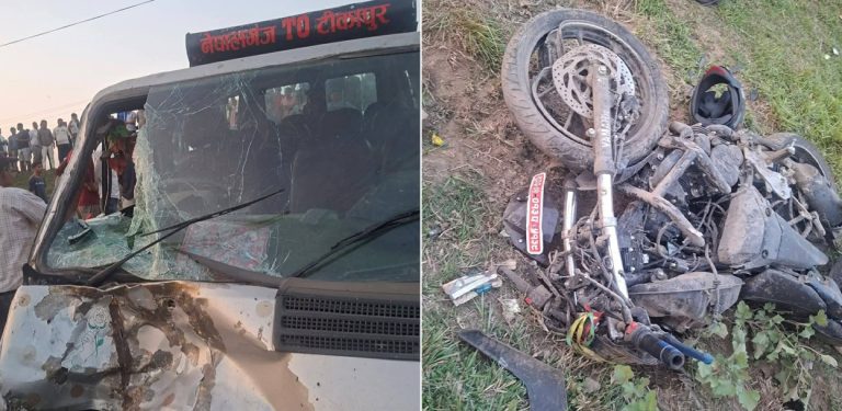 कैलालीमा हाइस र मोटरसाइकल ठोक्किँदा दुई जनाको मृत्युु