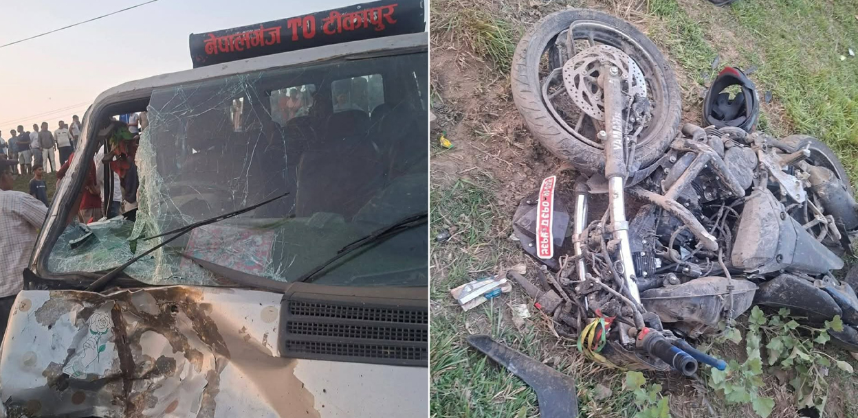 कैलालीमा हाइस र मोटरसाइकल ठोक्किँदा दुई जनाको मृत्यु