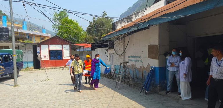 बेनी अस्पतालमा दुर्घटनासम्बन्धी उद्धार र उपचार अभ्यास