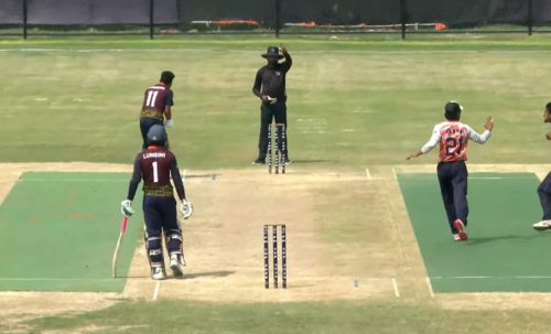 अम्पायरको निर्णयप्रति असन्तुष्टि जनाउँदै लुम्बिनीका म्यानेजरको दुर्व्यवहार