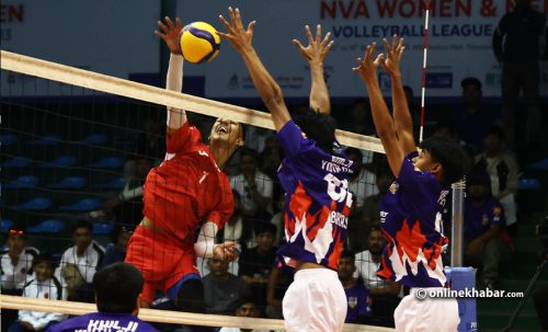 १०औं पीएम कप एनभीए भलिबल लिग : खिल्जी विरुद्ध आर्मीको पुनरागमन जित