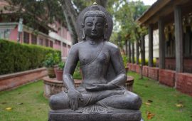 अमेरिकाबाट फिर्ता भएको बुद्धको मूर्ती पुनर्स्थापना (तस्वीरहरू)