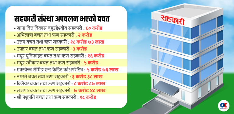 दर्जन सहकारीमा डेढ अर्ब अपचलन, समस्याग्रस्त घोषणा माग्दै प्राधिकरणमा बचतकर्ता