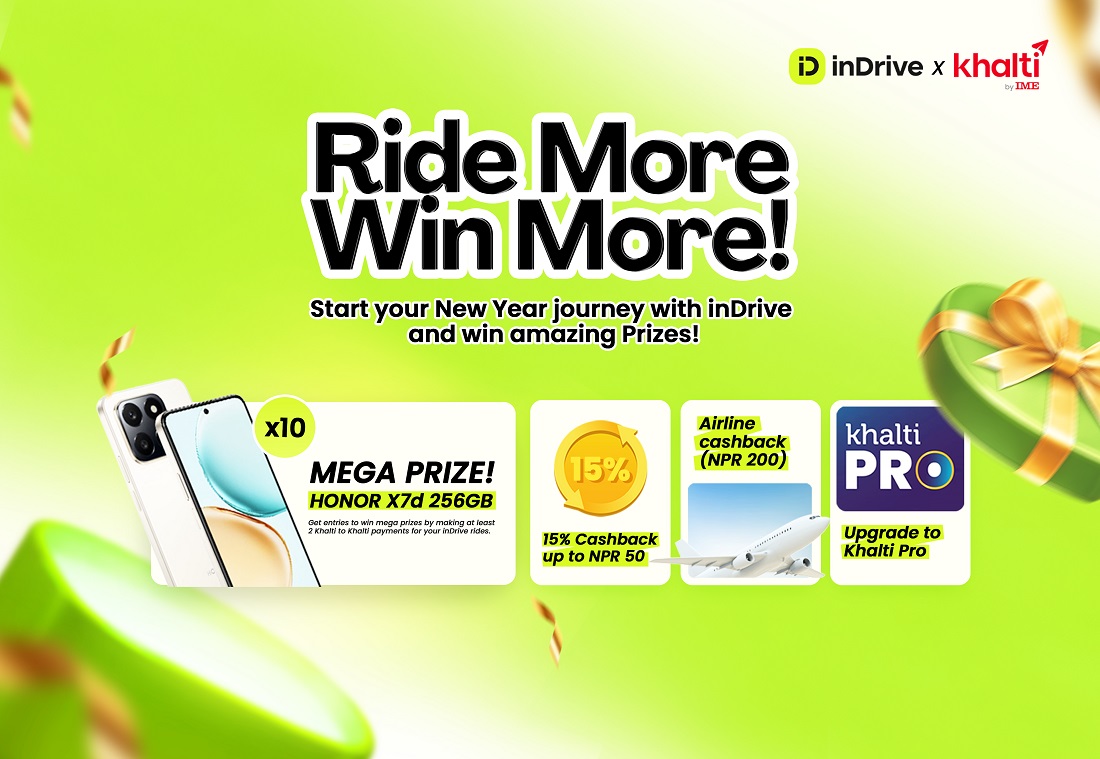 नयाँ वर्ष २०८३ को अवसरमा इनड्राइभको ‘राइड मोर, विन मोर’ क्याम्पेन