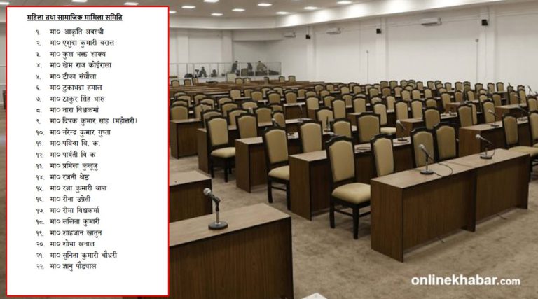 संसद्को महिला समितिमा ५ जना मात्रै पुरुष सांसद