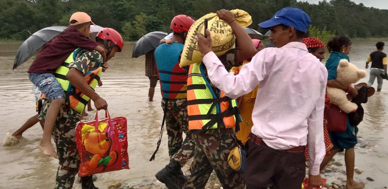 बाढी प्रभावितको उद्धारका लागि उपत्यकाका २८ स्थानमा सेनाको तैनाथी