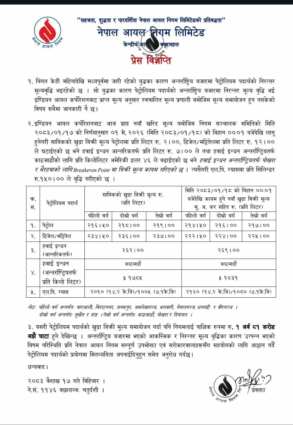 बढ्यो खाना पकाउने ग्यासको मूल्य