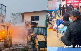 मनोहरामा बस्ती हटाउन पुगेको डोजरमाथि ढुंगामुढा, करिब १ दर्जन प्रहरी घाइते