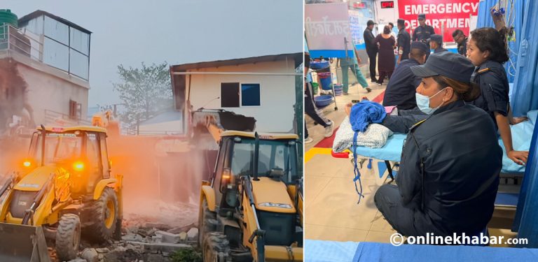 मनोहरामा बस्ती हटाउन पुगेको डोजरमाथि ढुंगामुढा, करिब १ दर्जन प्रहरी घाइते