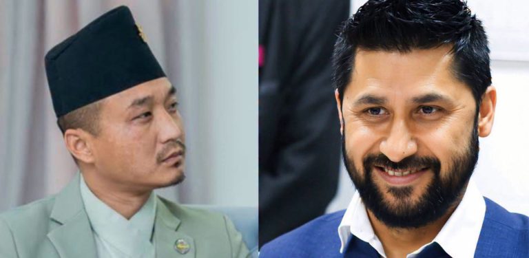 गृहमन्त्री गुरुङ सभापति लामिछाने भेट्न बूढानीलकण्ठमा