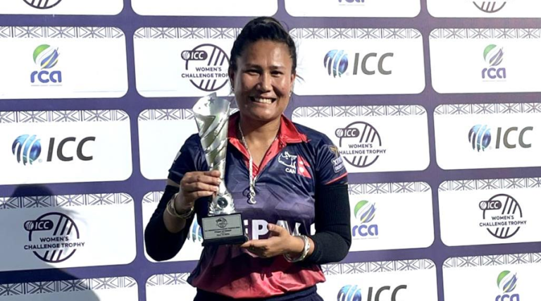 वुमेन्स च्यालेन्ज ट्रफीमा नेपालको पहिलो जित, रुबिनाको ४ विकेट