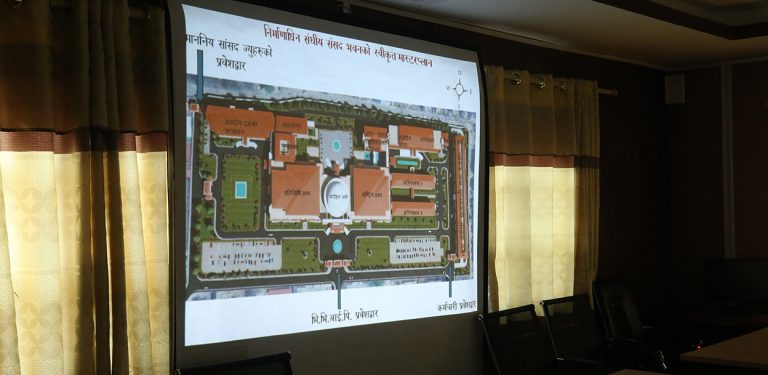 संसद् भवन निर्माणमा ९४ प्रतिशत प्रगति, छिटो सक्न सभामुखको ताकेता