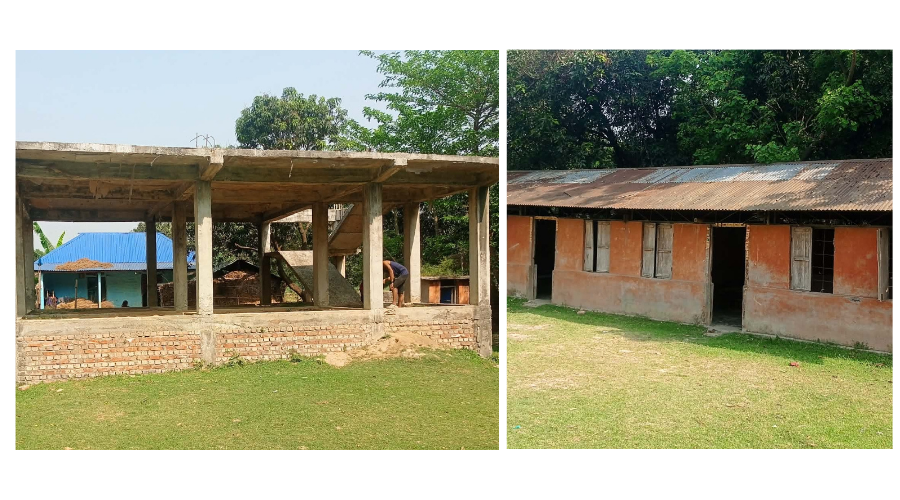बजेट अभावमा दुई कोठे विद्यालय भवन निर्माण अलपत्र