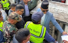 बीपी राजमार्गको क्षतिग्रस्त क्षेत्रको अवलोकनमा गृहमन्त्री