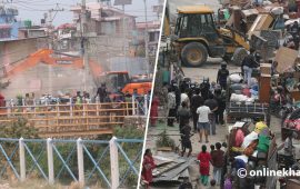 सुकुमवासी बस्तीका दृश्य : एकातिर डोजर, अर्कातिर प्याकिङ (तस्वीर/भिडियो)