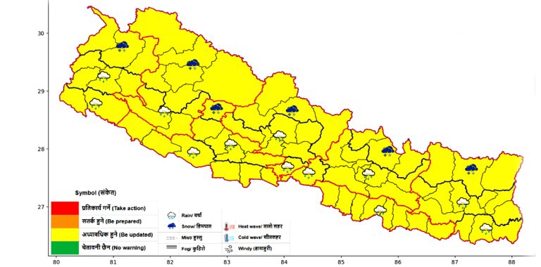 मौसमविद्‍को सुझाव- बाढीपहिरोको जोखिम छ, सकेसम्म रातिमा यात्रा नगरौं