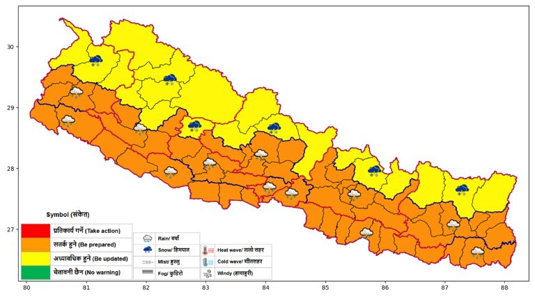 मौसम विभागद्वारा हावाहुरी सुरु हुने समय र प्रभावित हुनसक्ने जिल्लाको विवरण अध्यावधिक