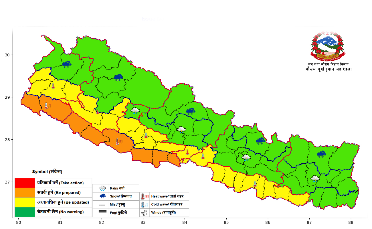 आज तराई मधेशमा तातो हावा चल्ने प्रक्षेपण