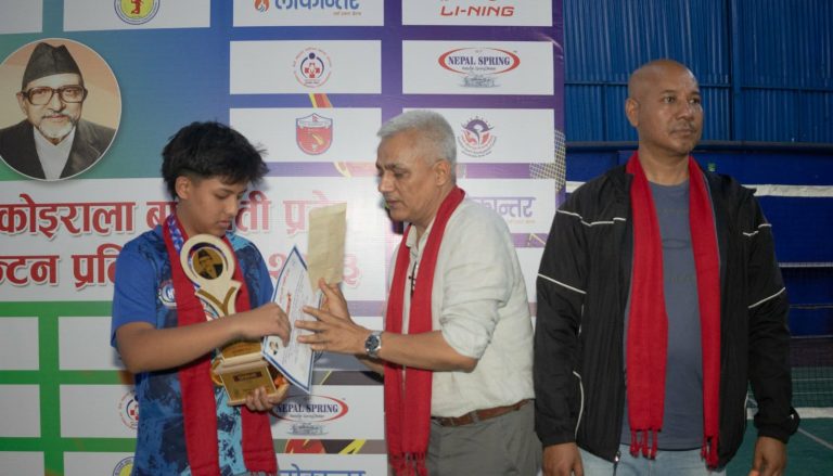 बागमती प्रदेश स्तरीय ब्याडमिन्टन प्रतियोगितामा दीपलाई दोहोरो उपाधि