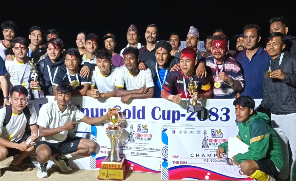 रेसिङ सहाराले जित्यो कोहलपुर गोल्डकप फुटबलको उपाधि