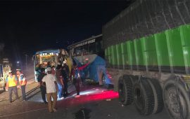 धादिङको बैरेनीमा दुई बस ठोक्किए, १२ जना घाइते