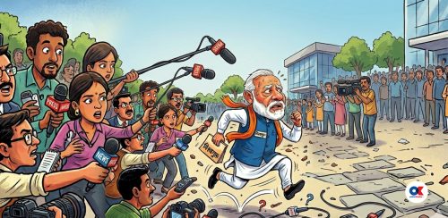 पत्रकारका प्रश्नहरूबाट भागिरहेका ‘विश्वगुरू’ मोदी