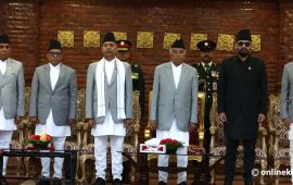 प्रधानन्यायाधीश शर्माले लिए राष्ट्रपतिबाट शपथ (तस्वीरहरू)