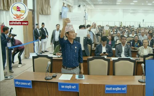 प्रतिनिधि सभामा श्रम संस्कृतिले आज पनि देखायो प्लेकार्ड